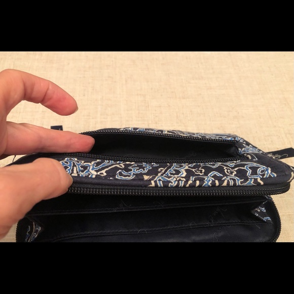 Vera Bradley Black and Blue Paisley Wallet - Picture 6 of 6